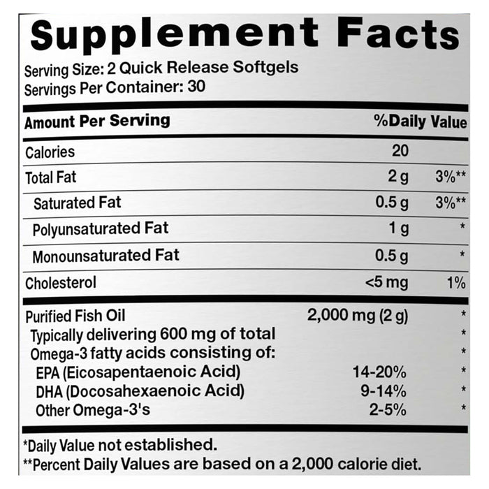 CÁPSULA BLANDA DE ACEITE DE PESCADO SABOR LIMÓN 2000 MG 60 NT