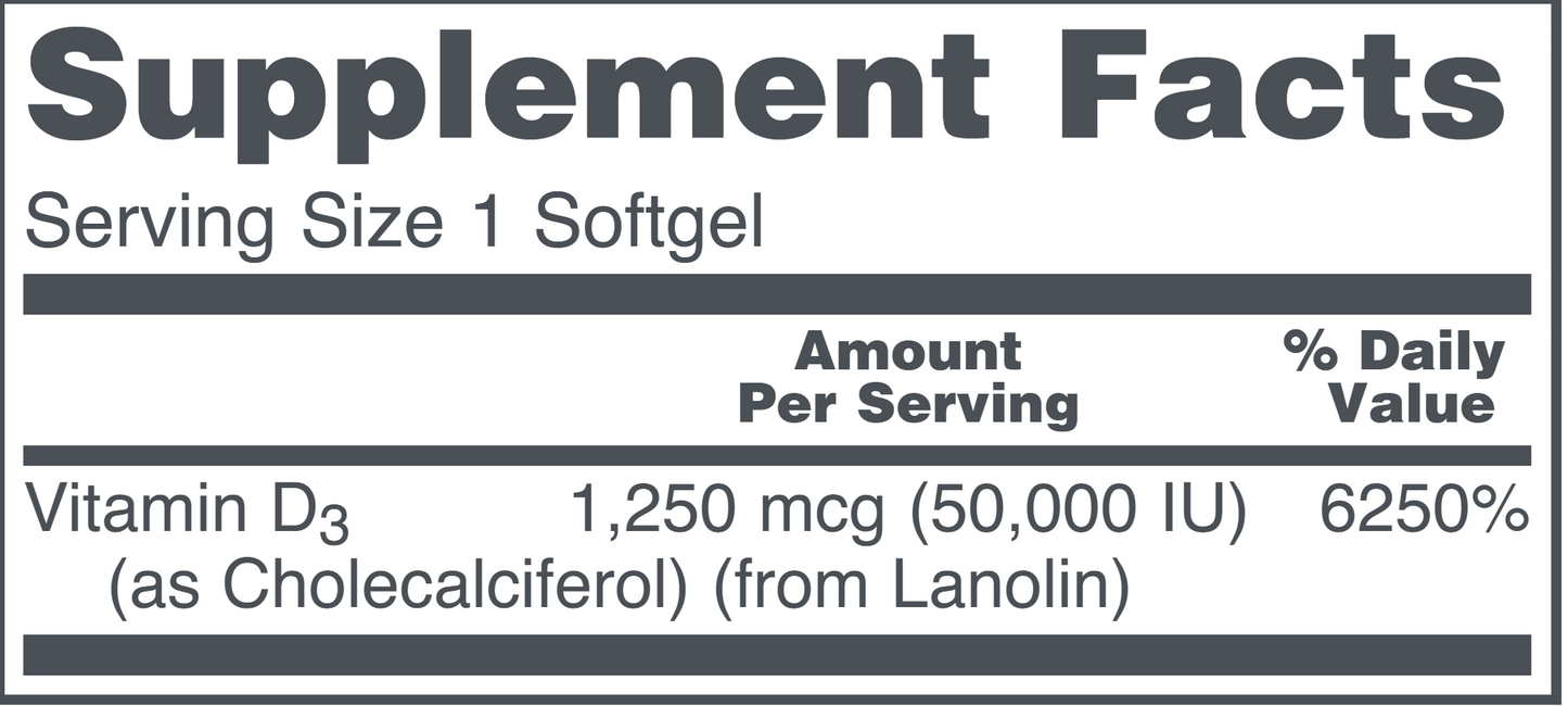 Vitamin D3 50,000 IU 50 softgels
