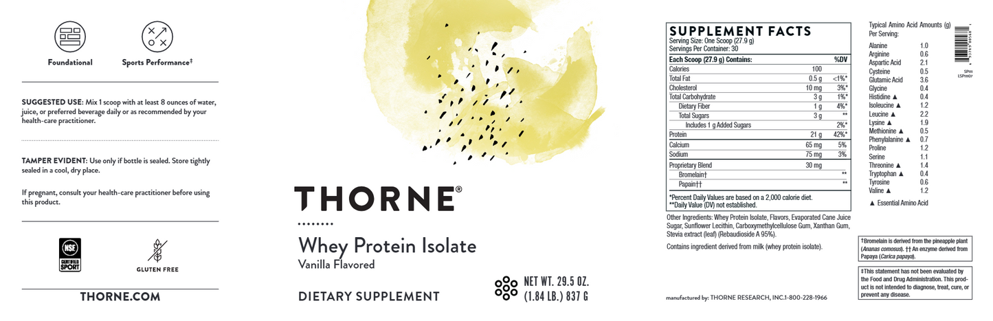 Whey Protein Isolate Van NSF 29.5 oz