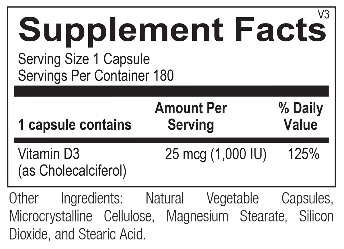 Vitamin D 1000 IU (180 ct.)