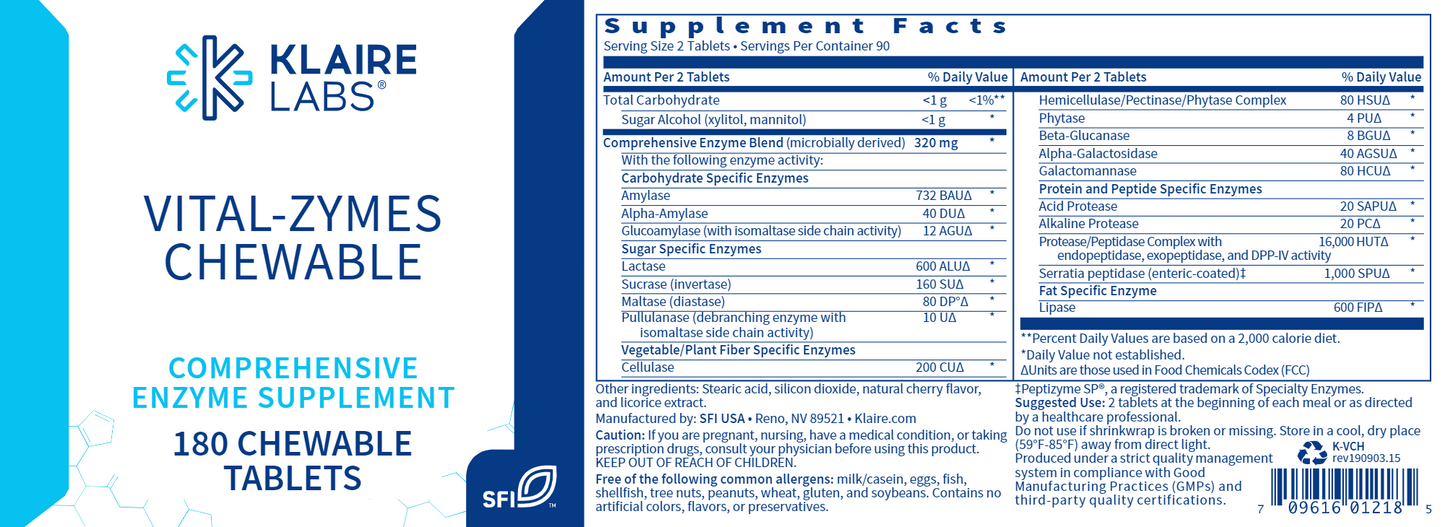 Vital-Zymes Chewable (180ct)
