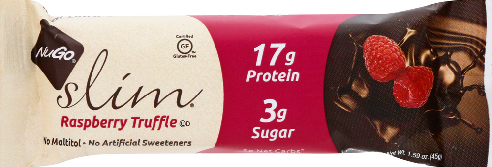 NUGO BAR SLIM TREFLE DE FRAMBUESA 1.59 OZ