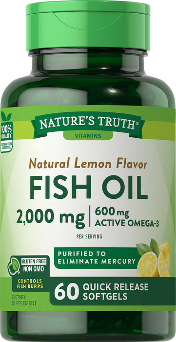 FISH OIL SOFTGEL LEMON FLAVOR 2000 MG 60 NT