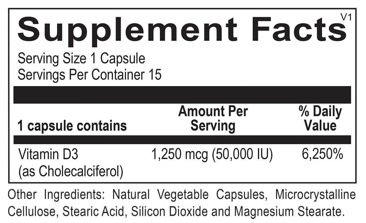 Vitamin D3 50,000 IU- 15 count