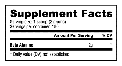 Beta Alanina en polvo 360 gramos